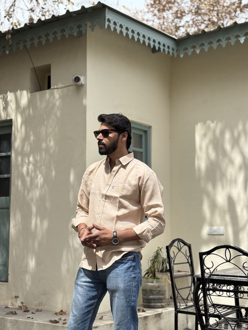 Beige Plain Shirt