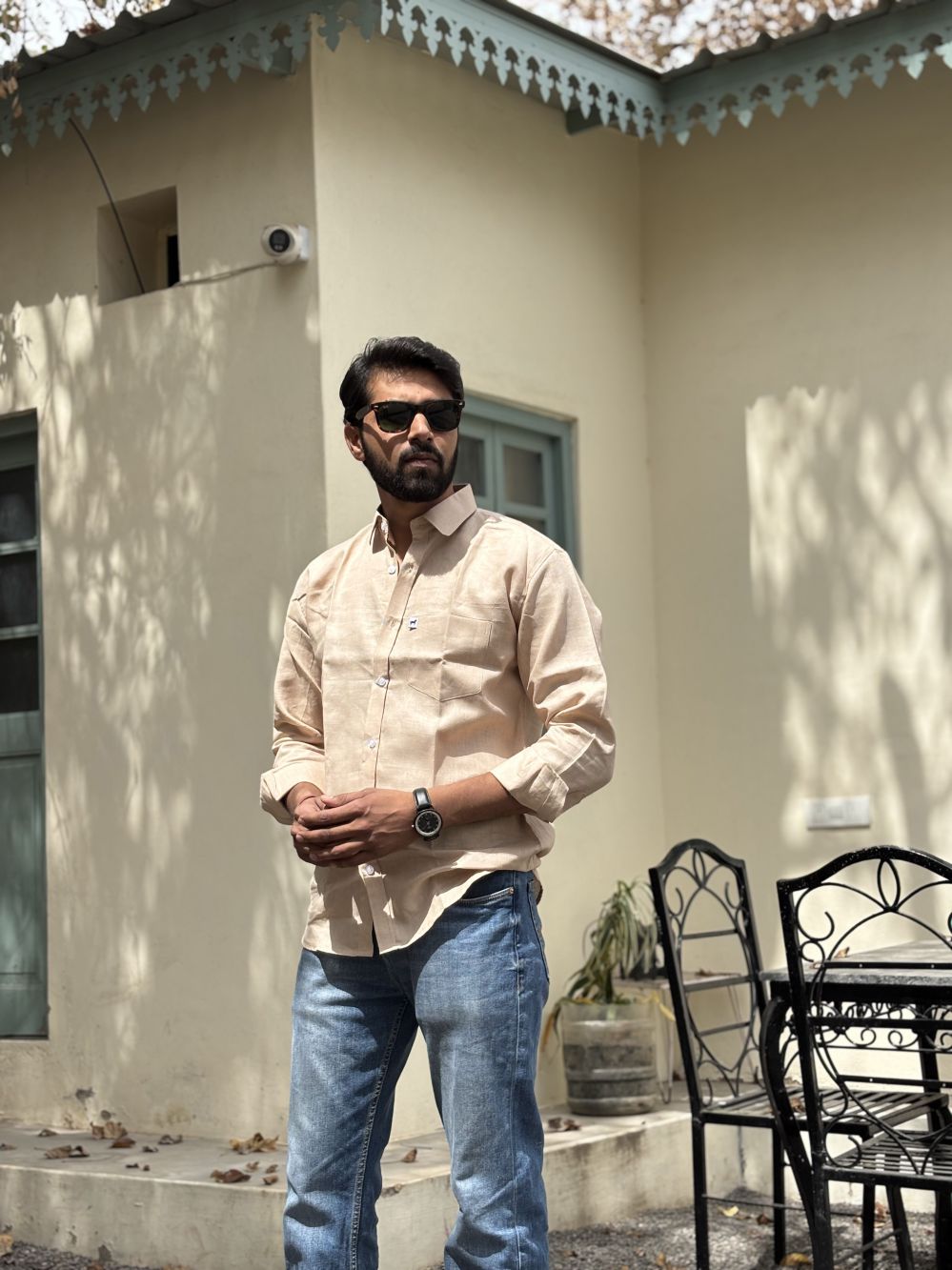 Beige Plain Shirt