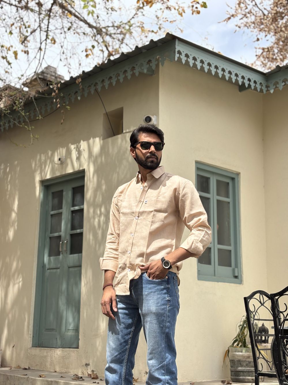 Beige Plain Shirt