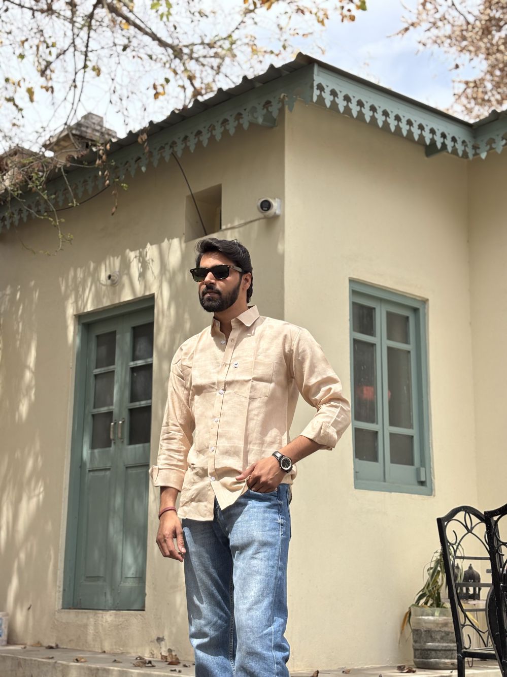 Beige Plain Shirt