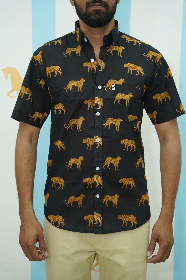 Black Leopard Printed Shirt