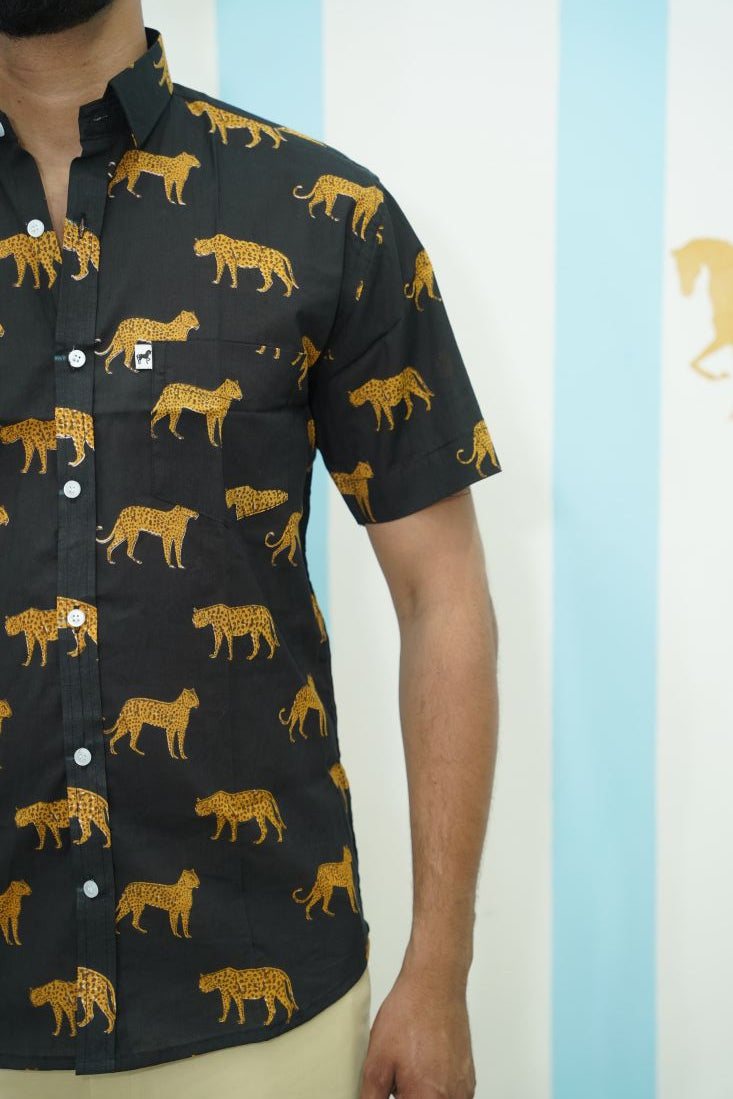 Black Leopard Printed Shirt