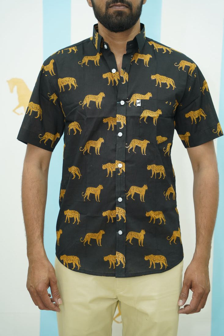 Black Leopard Printed Shirt