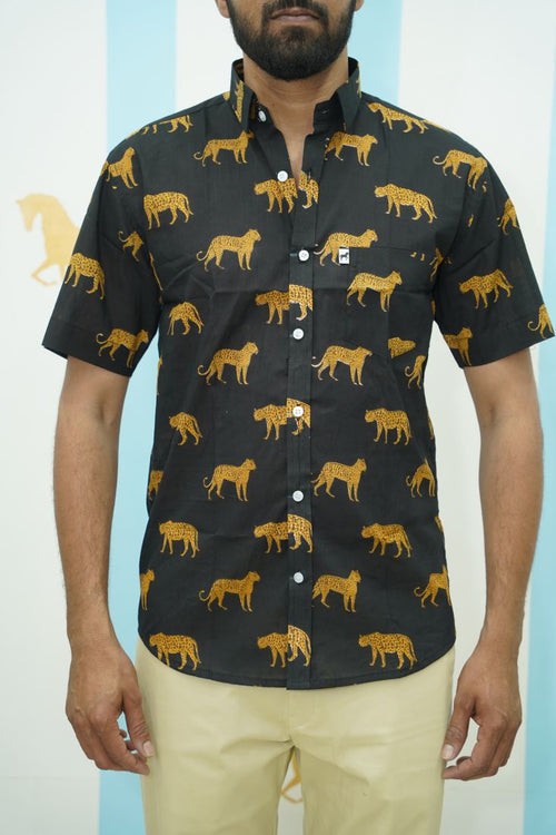 Black Leopard Printed Shirt