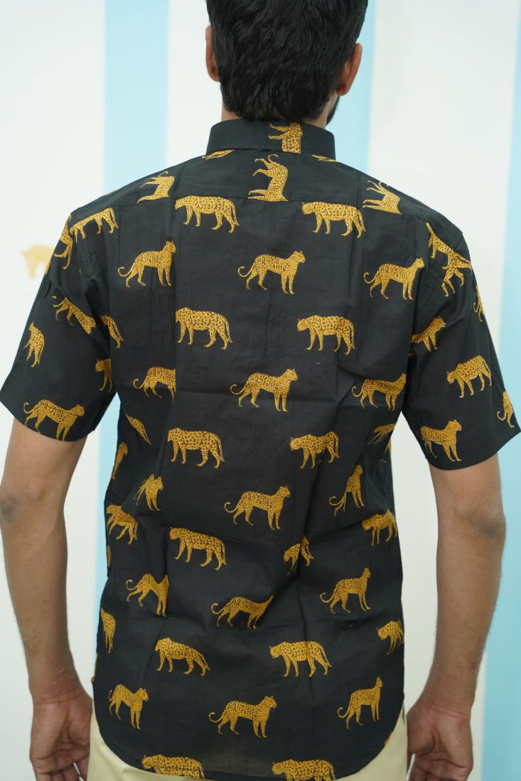 Black Leopard Printed Shirt