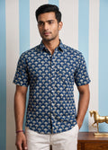 Blue Fan Printed Shirt