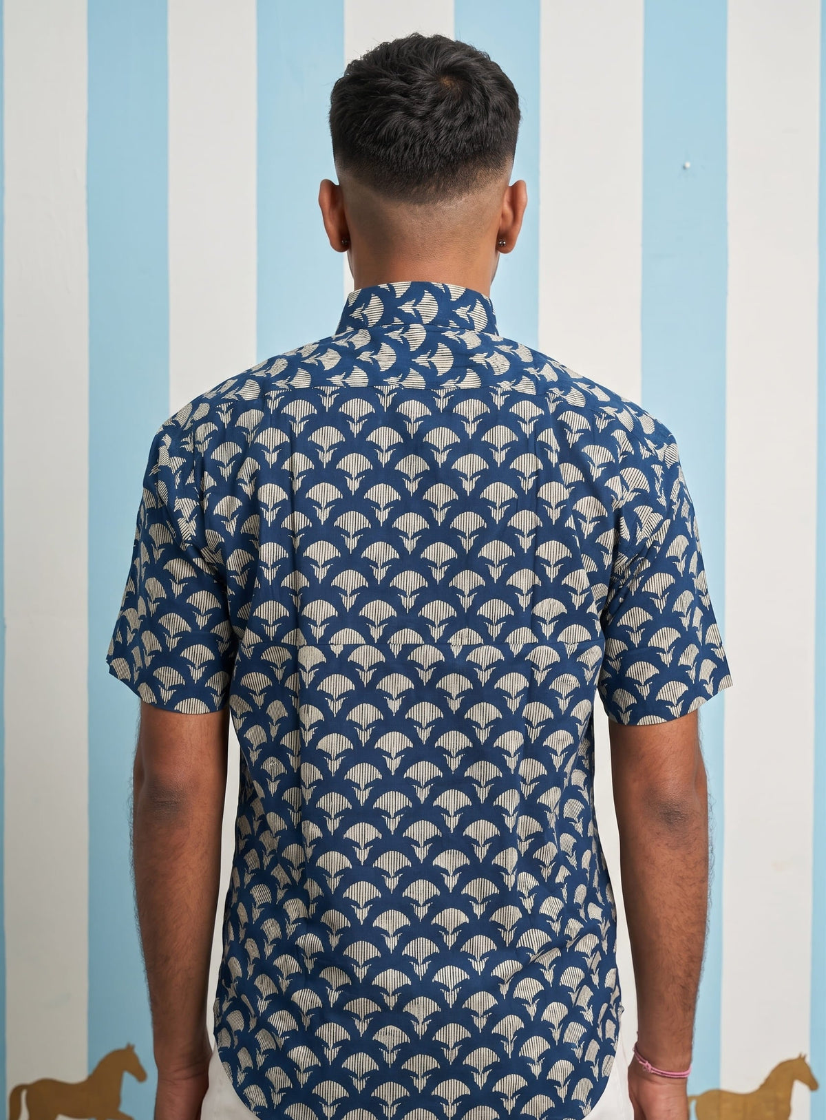 Blue Fan Printed Shirt