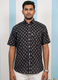 Charcoal Buti Printed Shirt