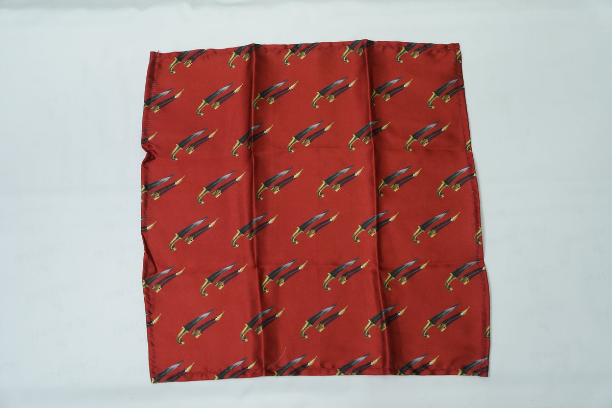 Red Rajput Katar Pocket Square