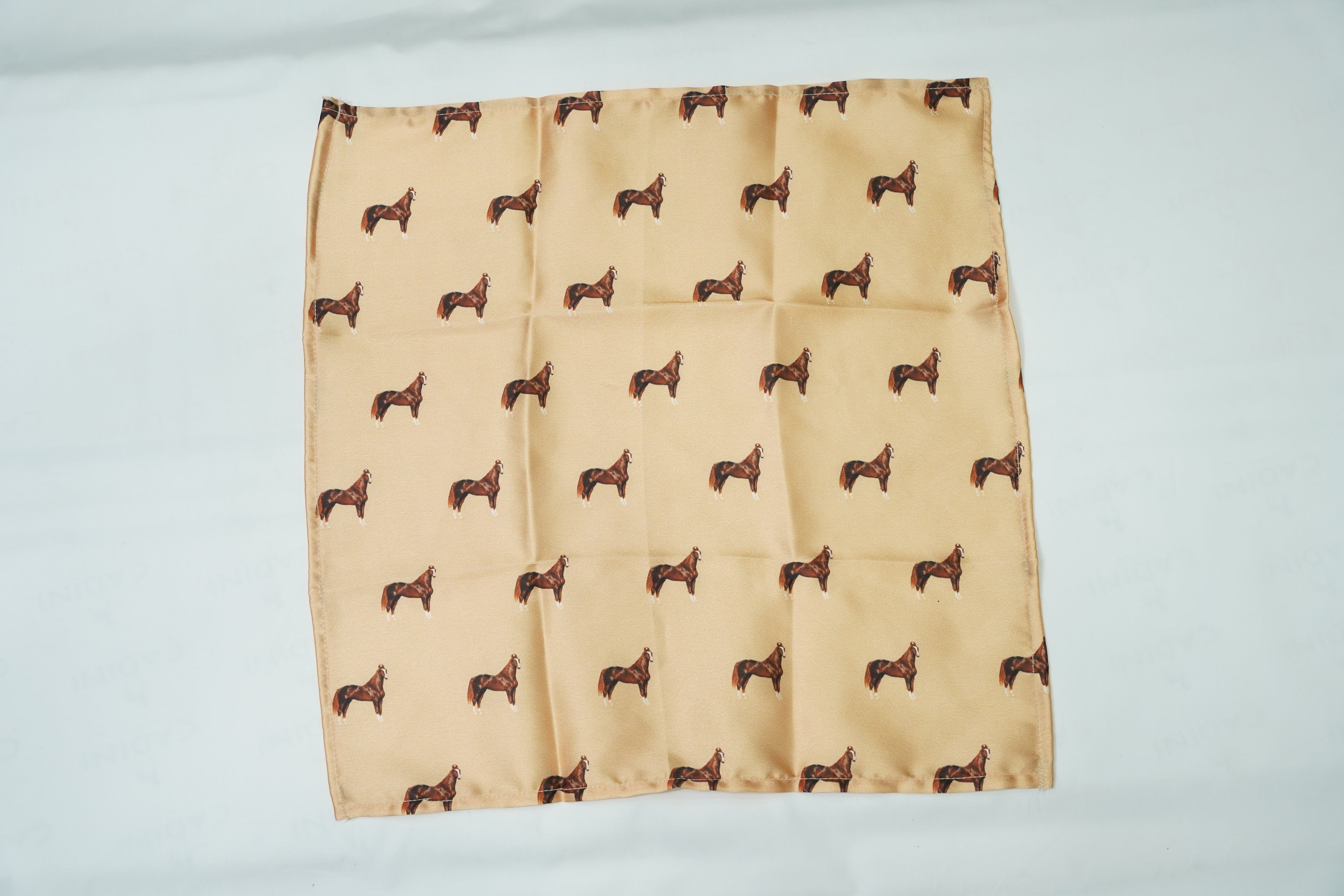 Beige Horse Pocket Square