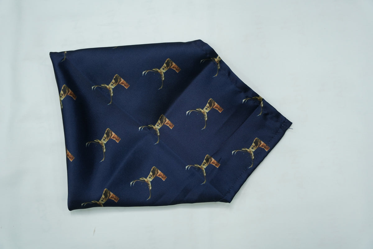 Navy Barasingha Pocket Square