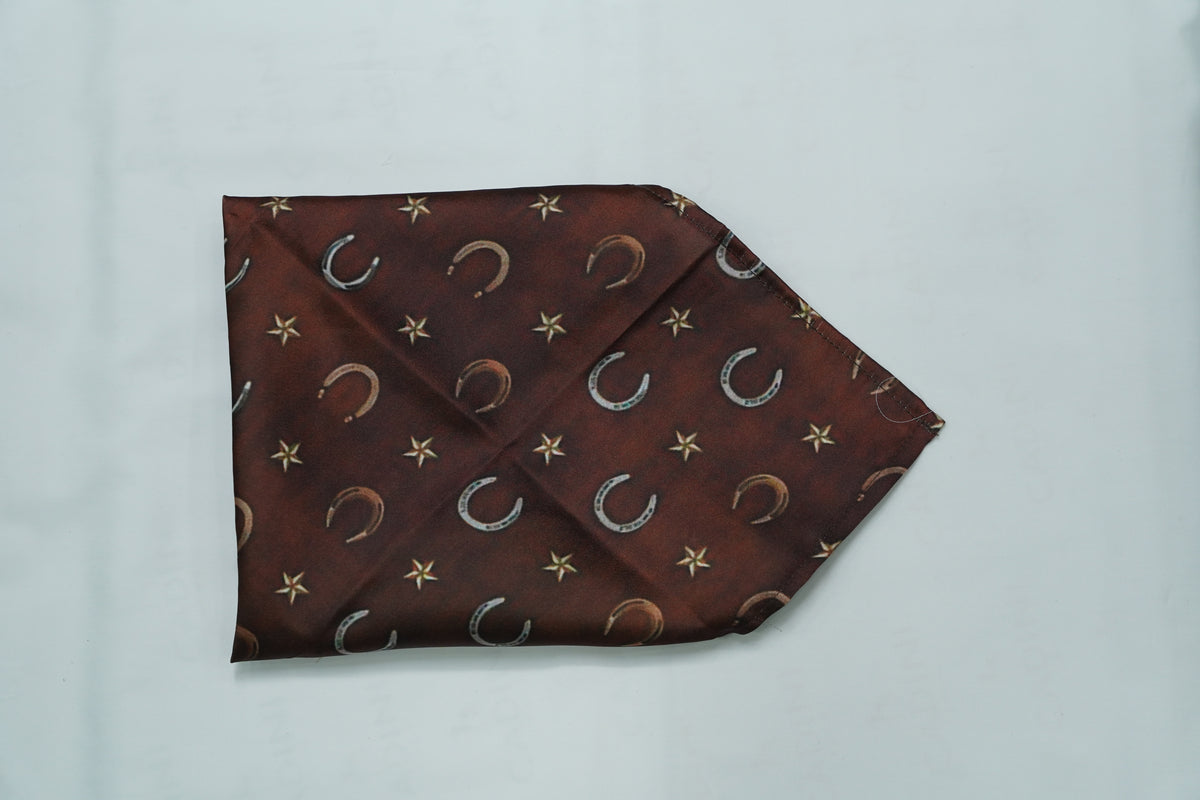 Brown Horseshoe Pocket Square