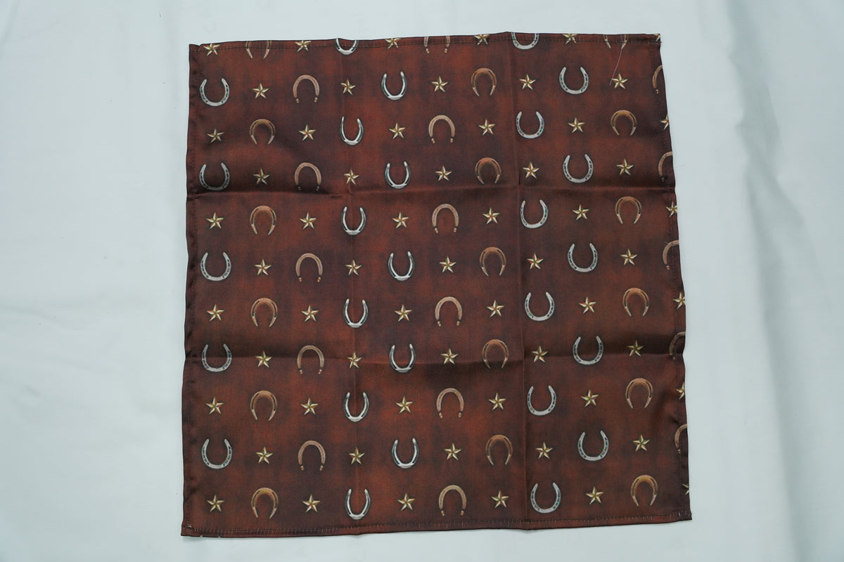 Brown Horseshoe Pocket Square