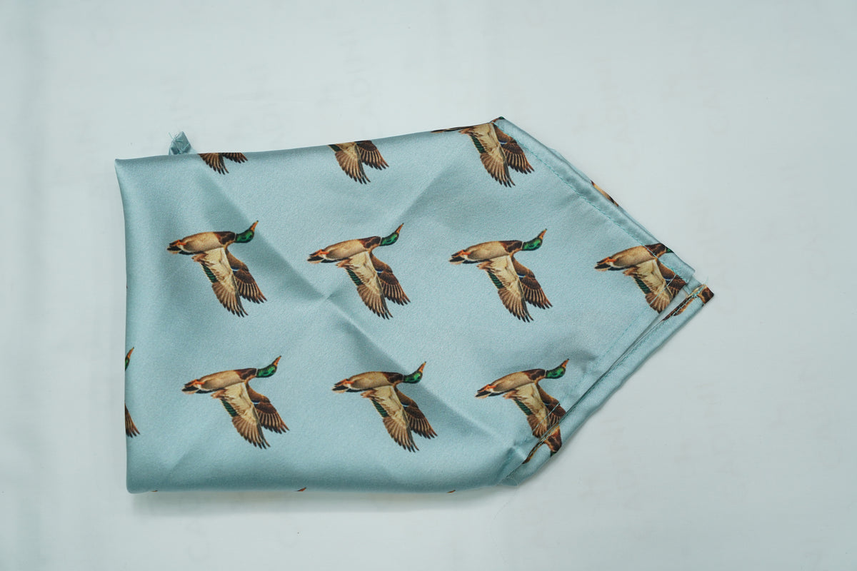 Sky Blue Flying Bird Pocket Square