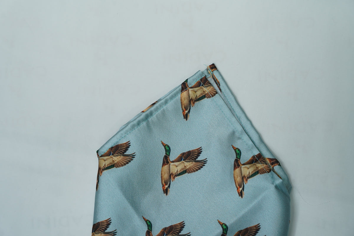 Sky Blue Flying Bird Pocket Square