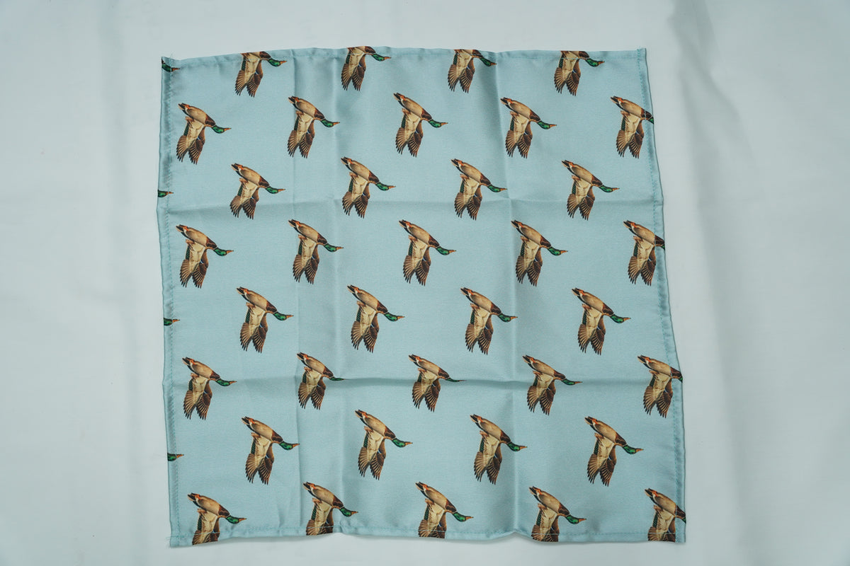 Sky Blue Flying Bird Pocket Square
