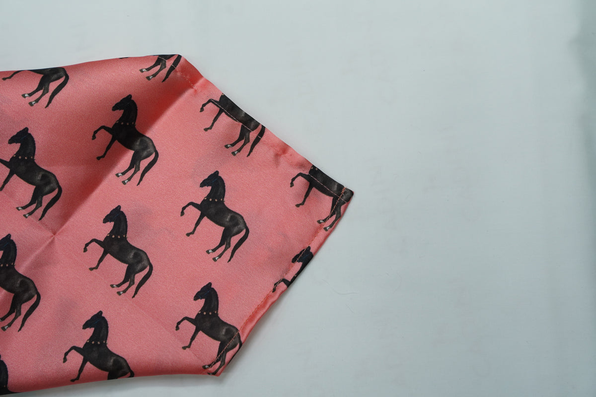 Blush Pink Horse Pocket Square