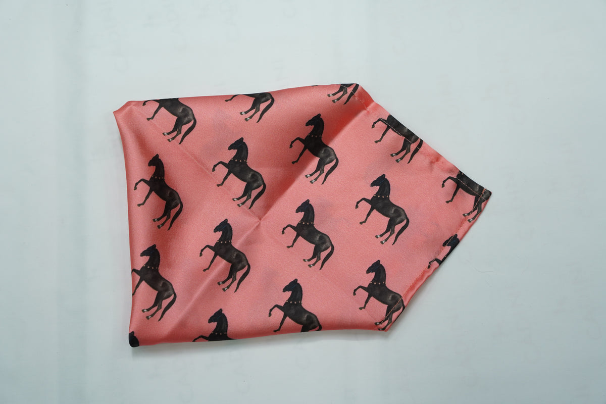 Blush Pink Horse Pocket Square