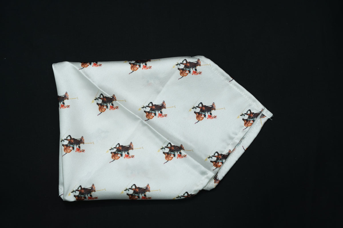 White Rajput Warrior Pocket Square