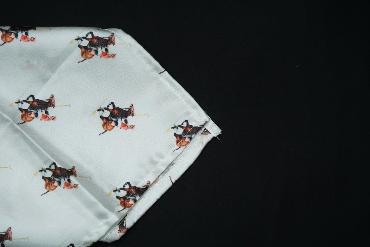 White Rajput Warrior Pocket Square
