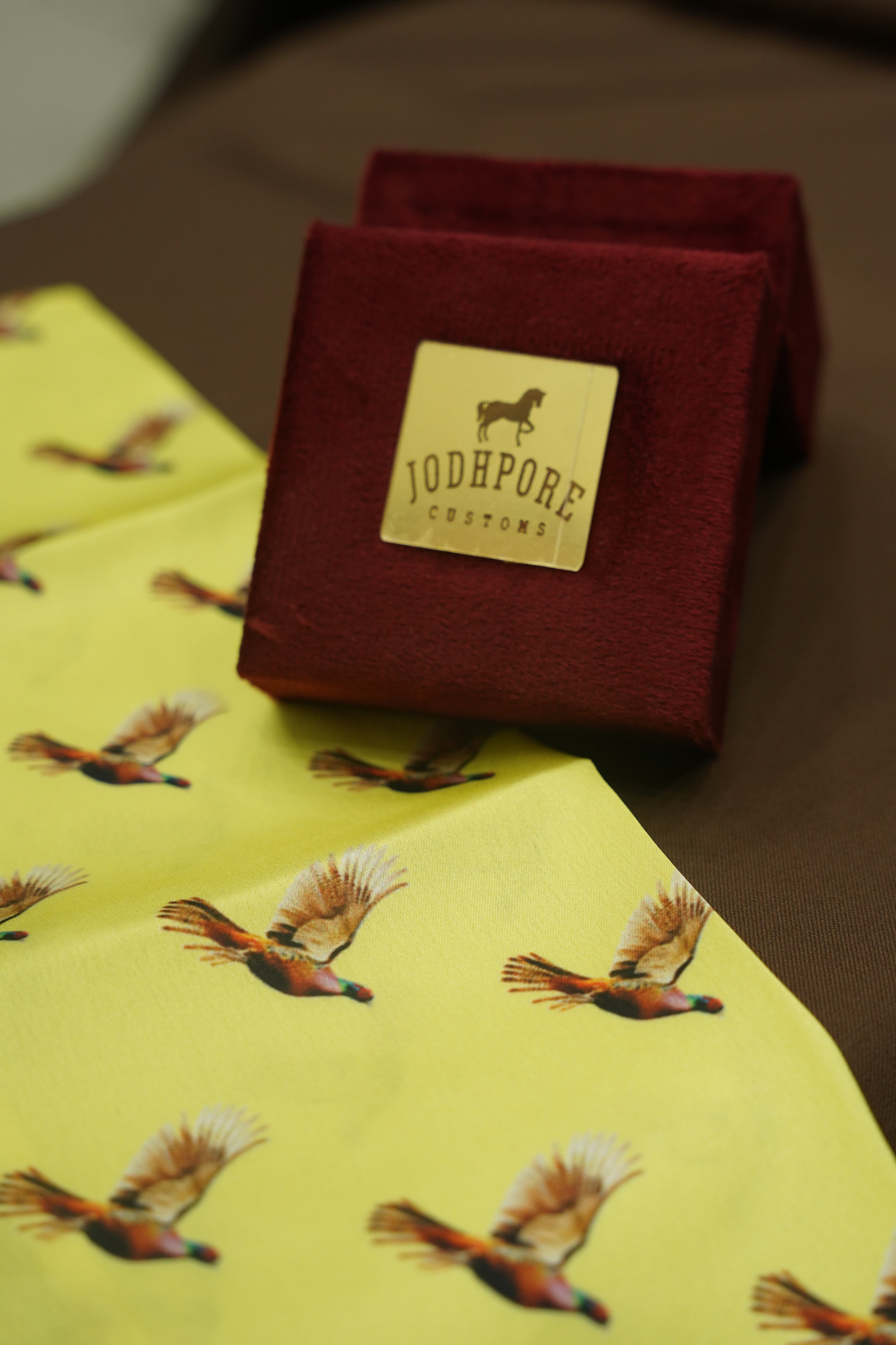 Yellow Flying Bird Pocket Square