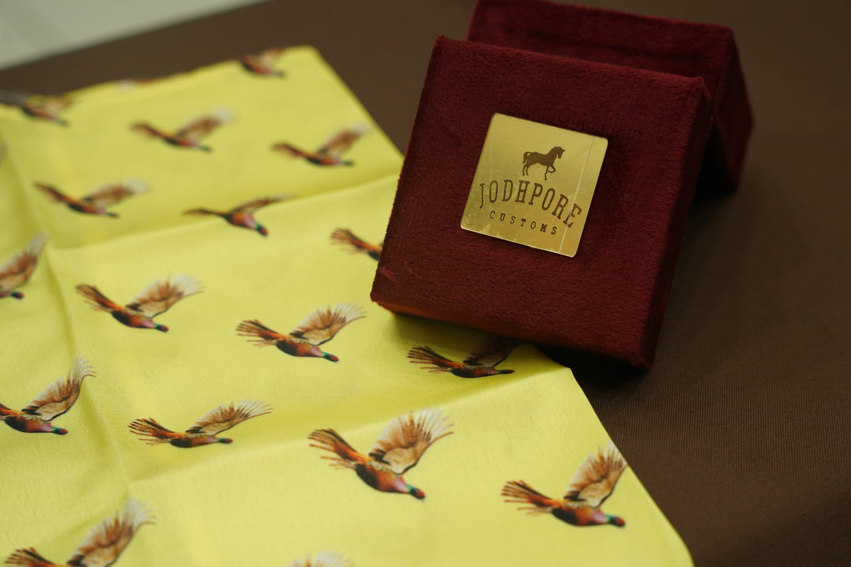 Yellow Flying Bird Pocket Square