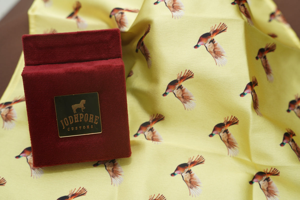 Yellow Flying Bird Pocket Square