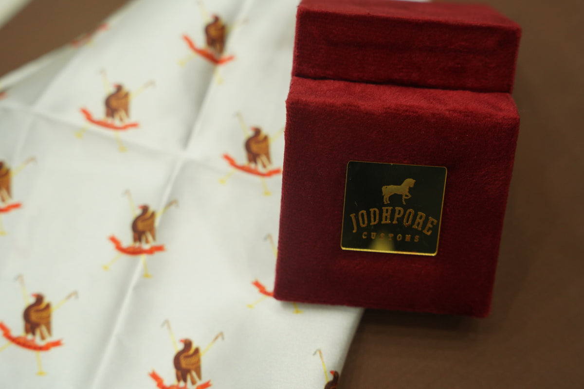 White Rajput Eagle Pocket Square