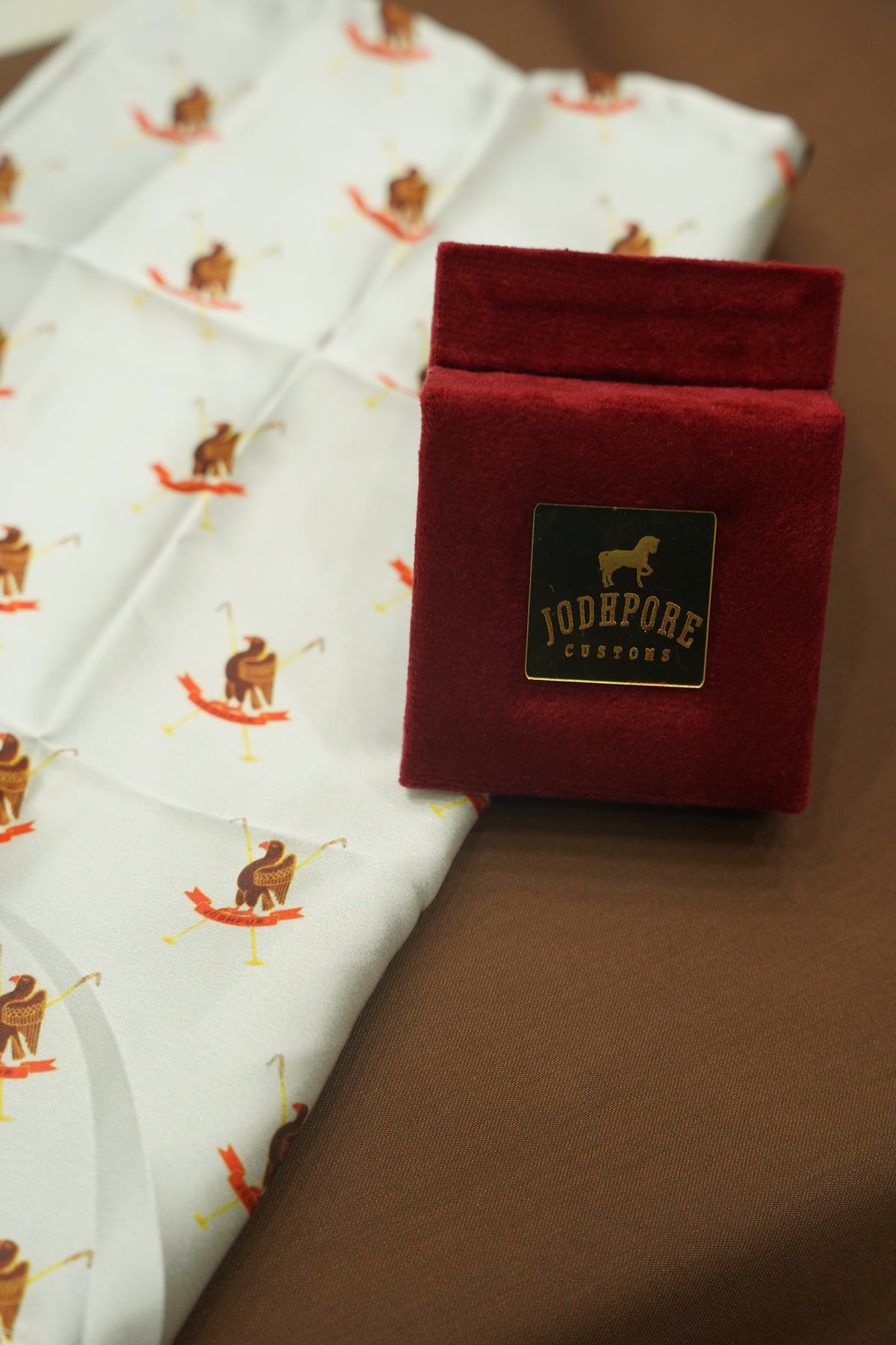 White Rajput Eagle Pocket Square