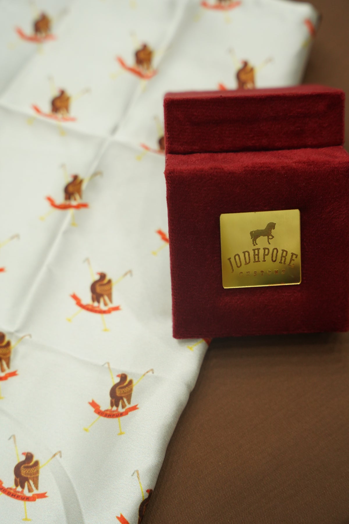 White Rajput Eagle Pocket Square