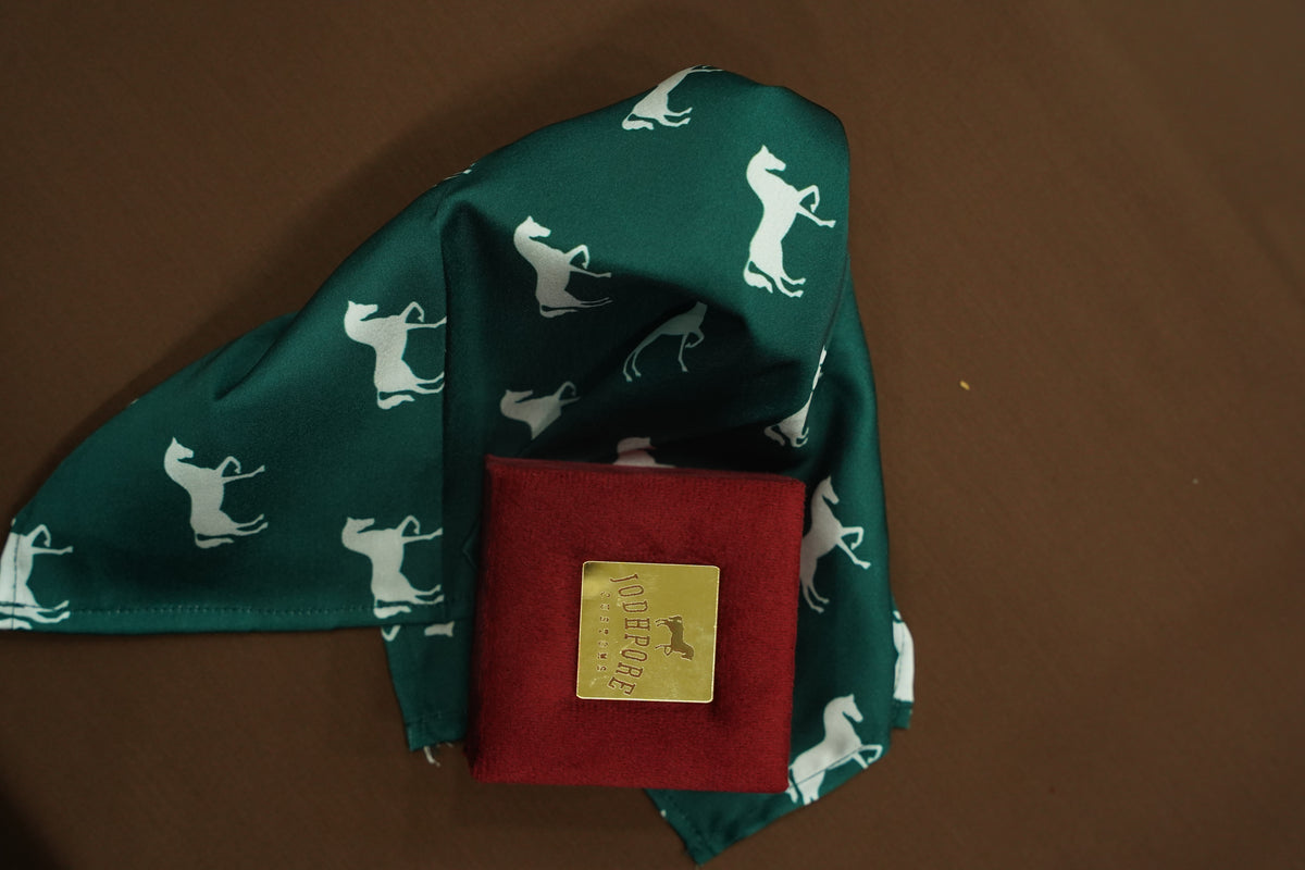 Emerald Horse Pocket Square