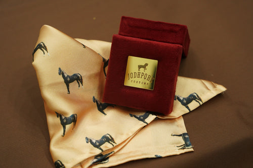 Beige Horse Pocket Square