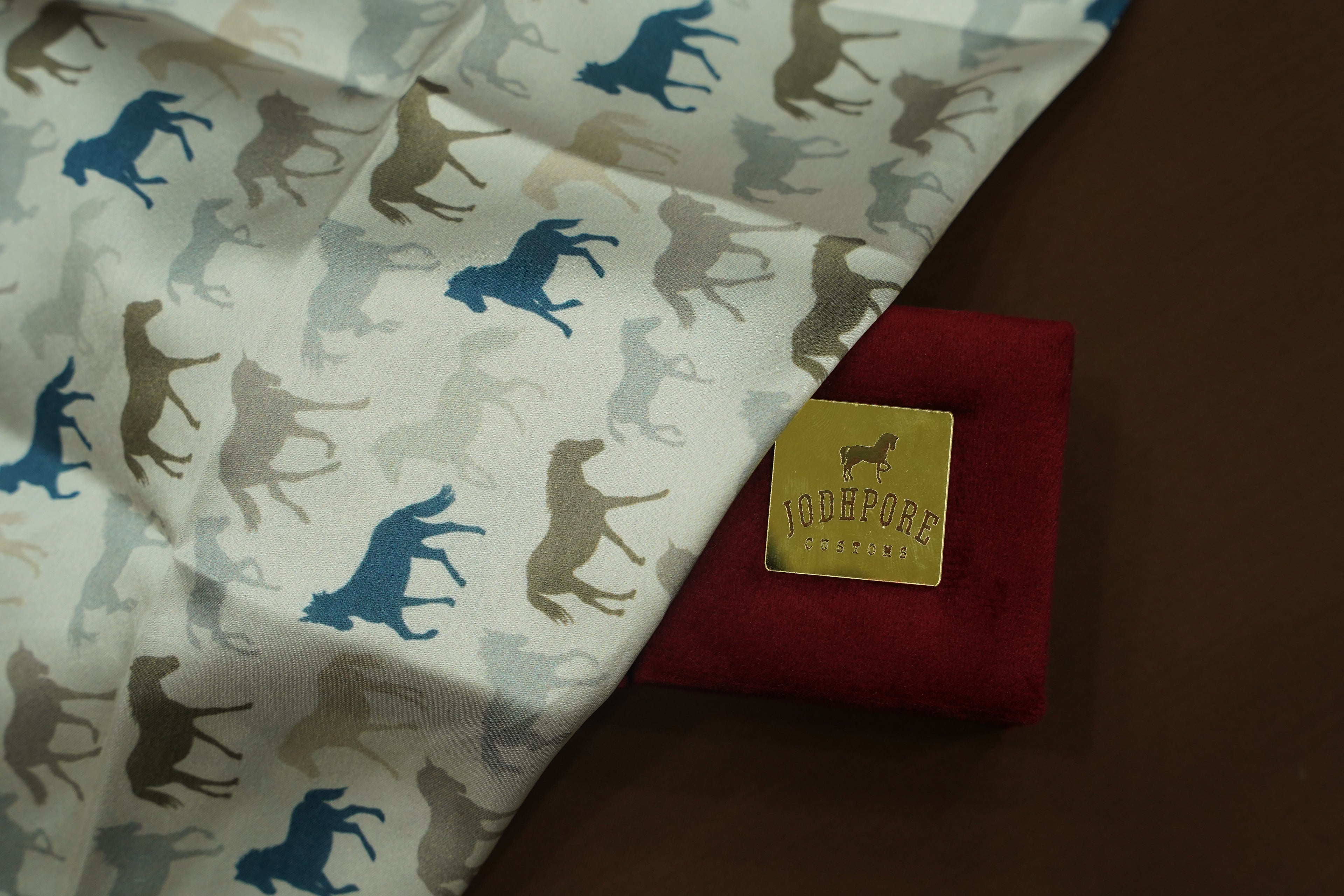 White Heritage Horse Pocket Square