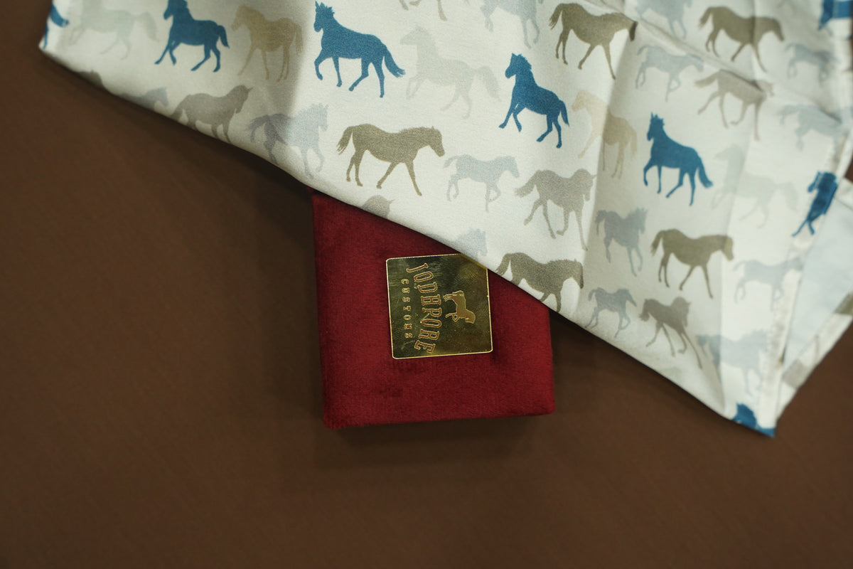 White Heritage Horse Pocket Square