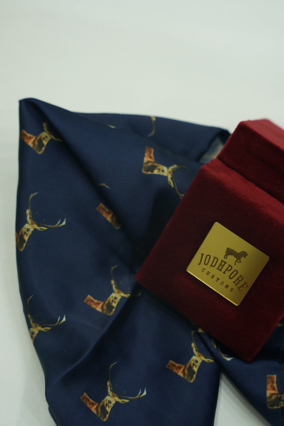 Navy Barasingha Pocket Square