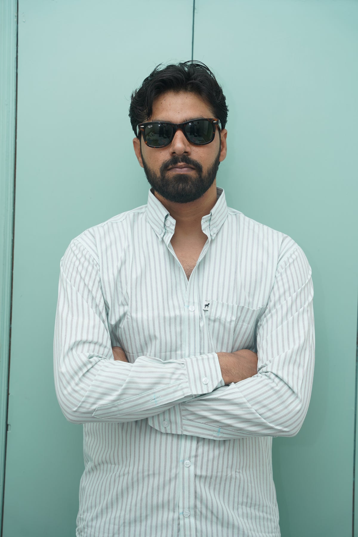 White Grey Stripe Shirt