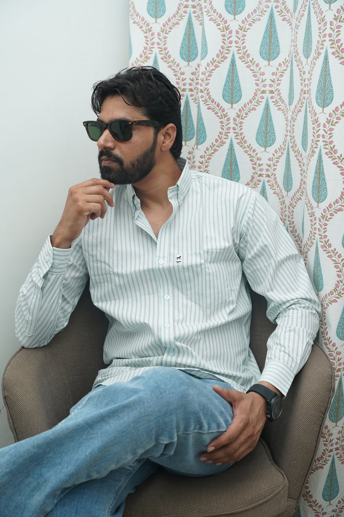 White Grey Stripe Shirt