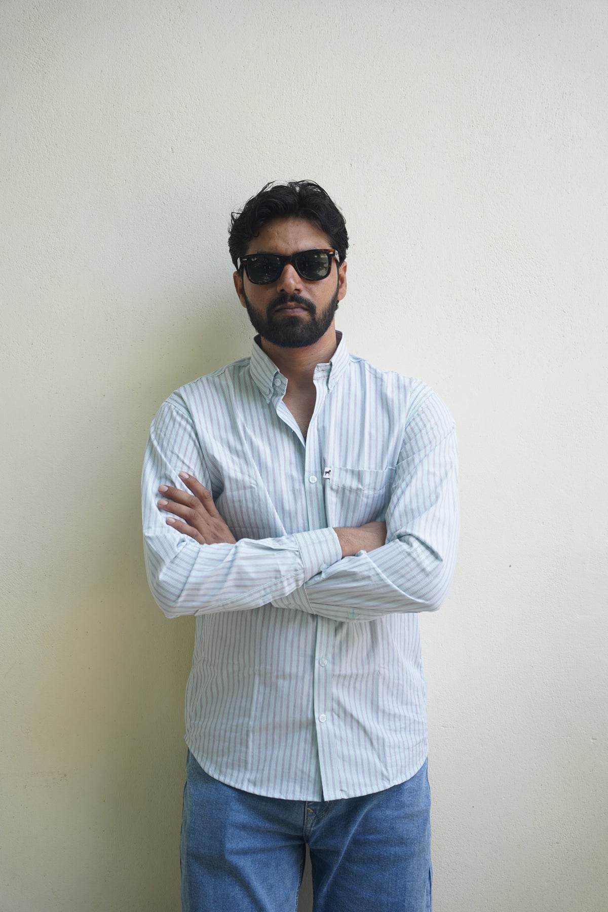 White Grey Stripe Shirt