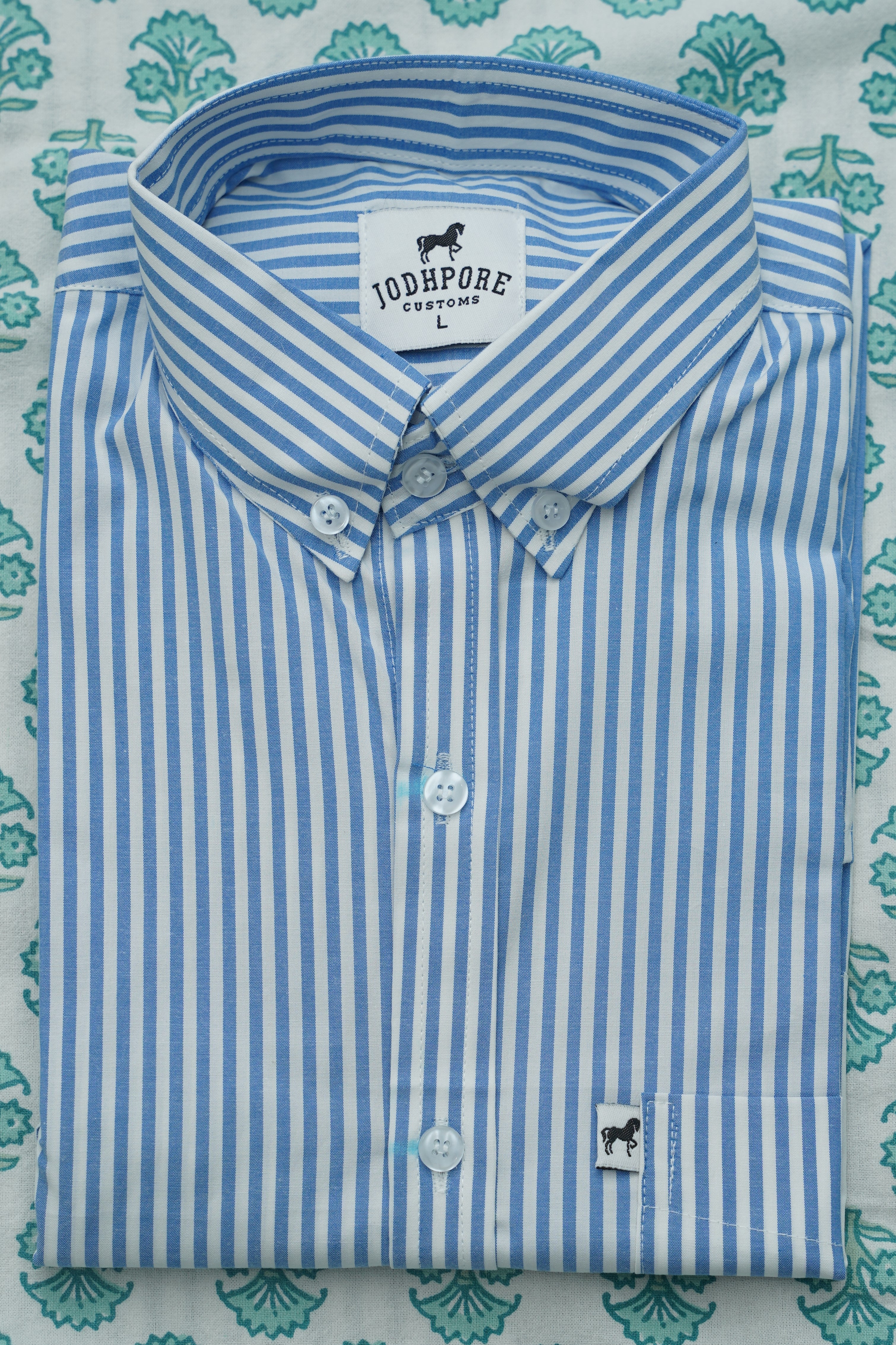 White Sky Blue Stripe Shirt