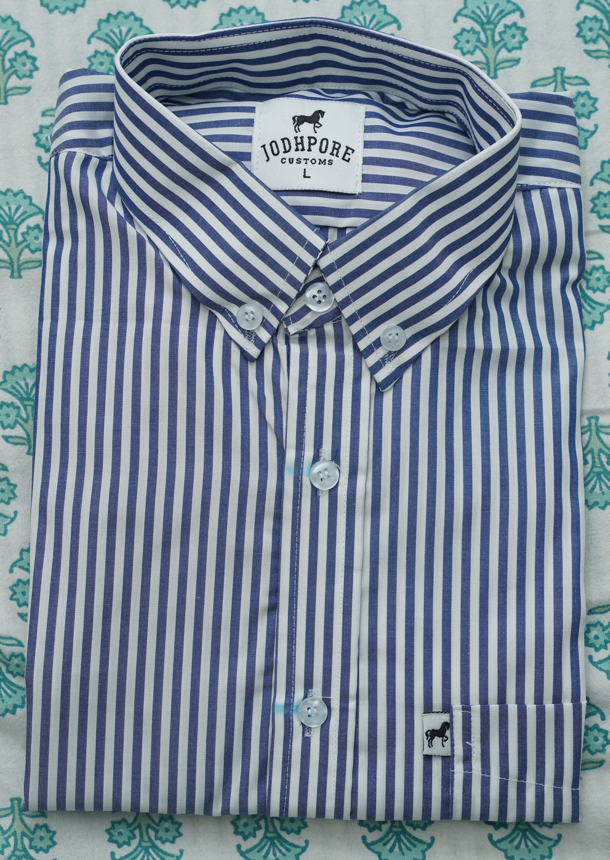 White Navy Stripe Shirt