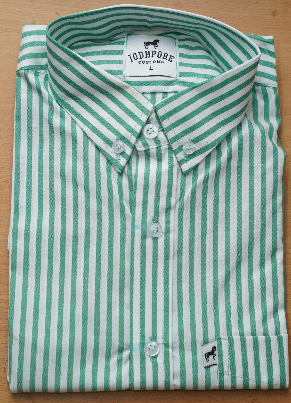 White Green Stripe Shirt