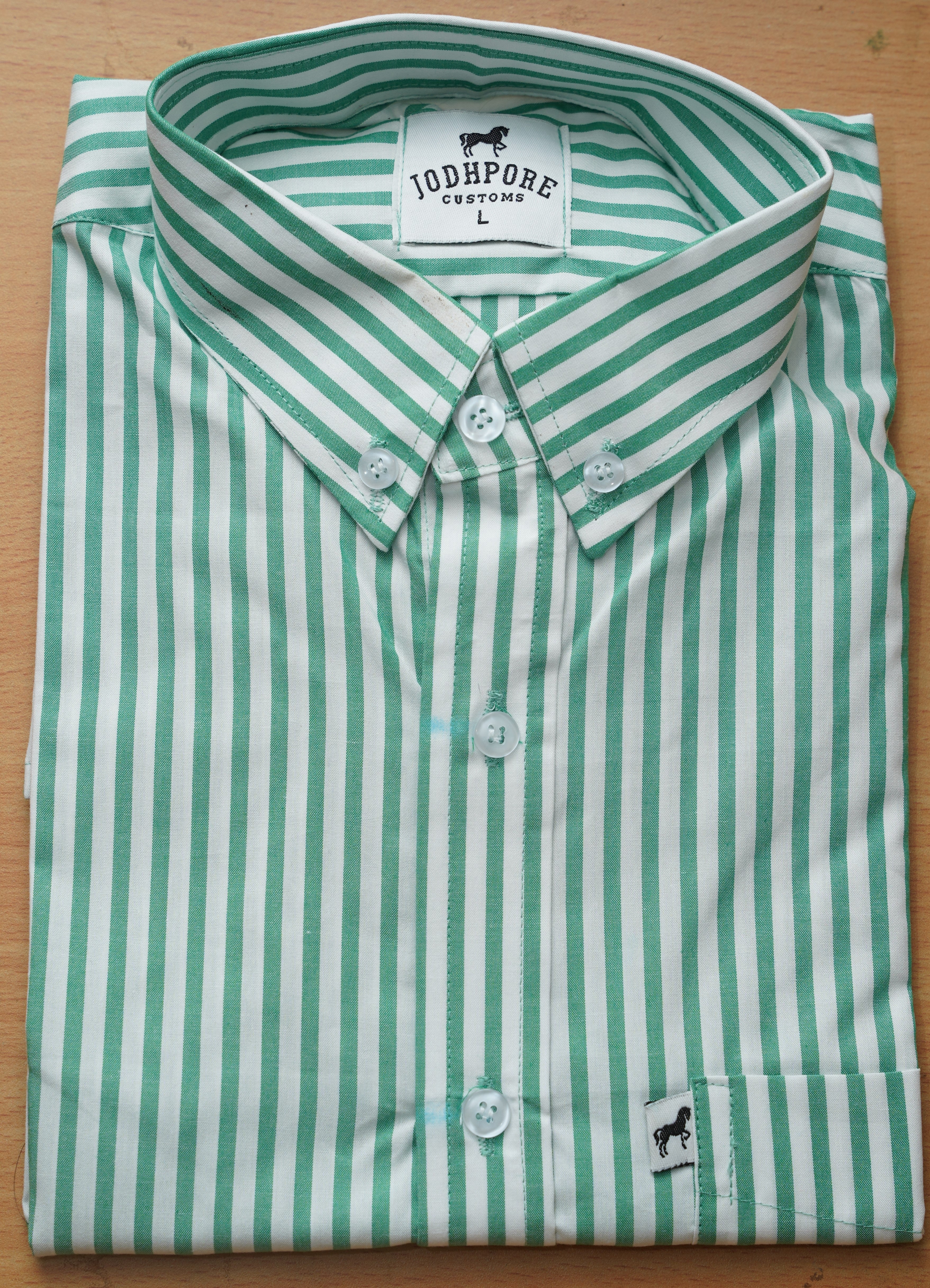 White Green Stripe Shirt