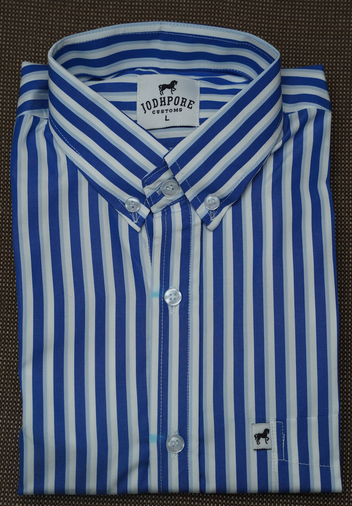 White Blue Bold Stripe Shirt