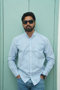 White Sky Blue Stripe Shirt
