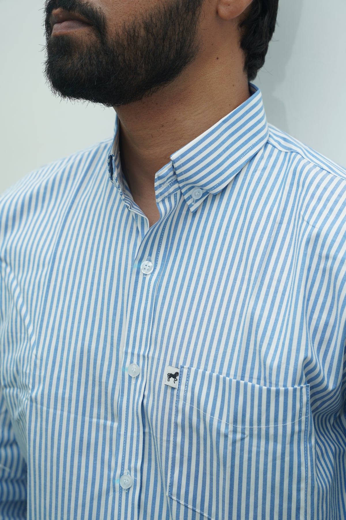 White Sky Blue Stripe Shirt