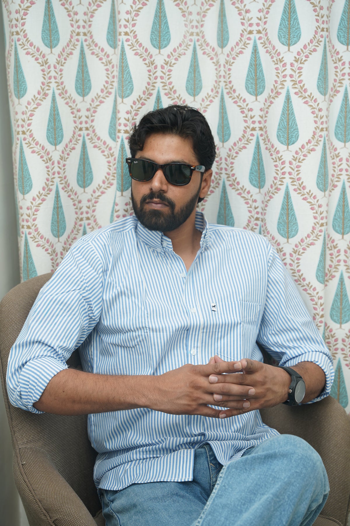 White Sky Blue Stripe Shirt