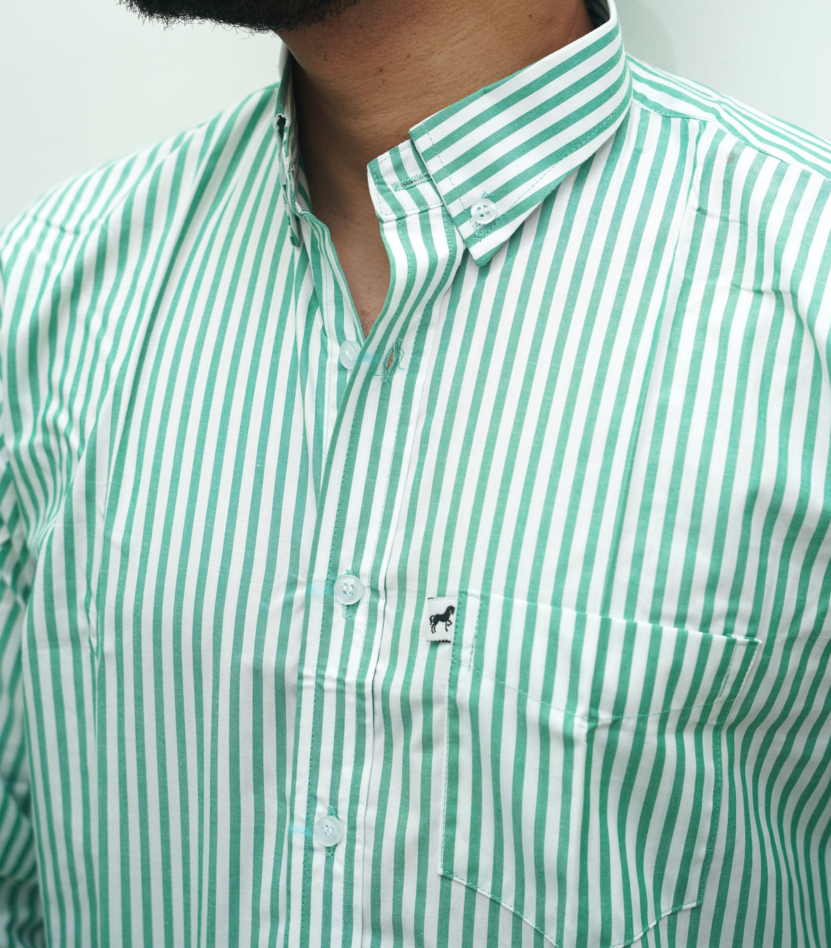 White Green Stripe Shirt