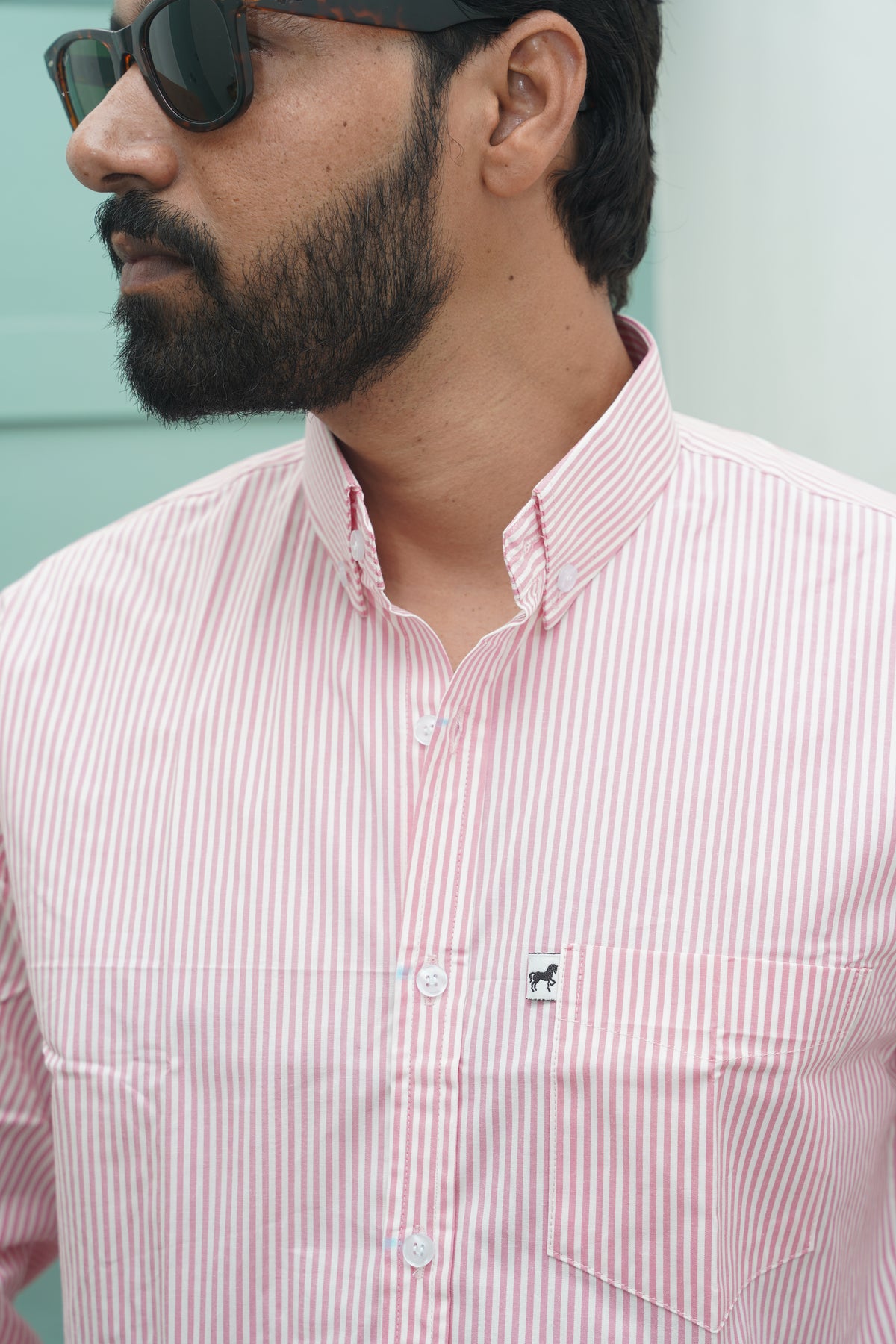 White Pink Stripe Shirt