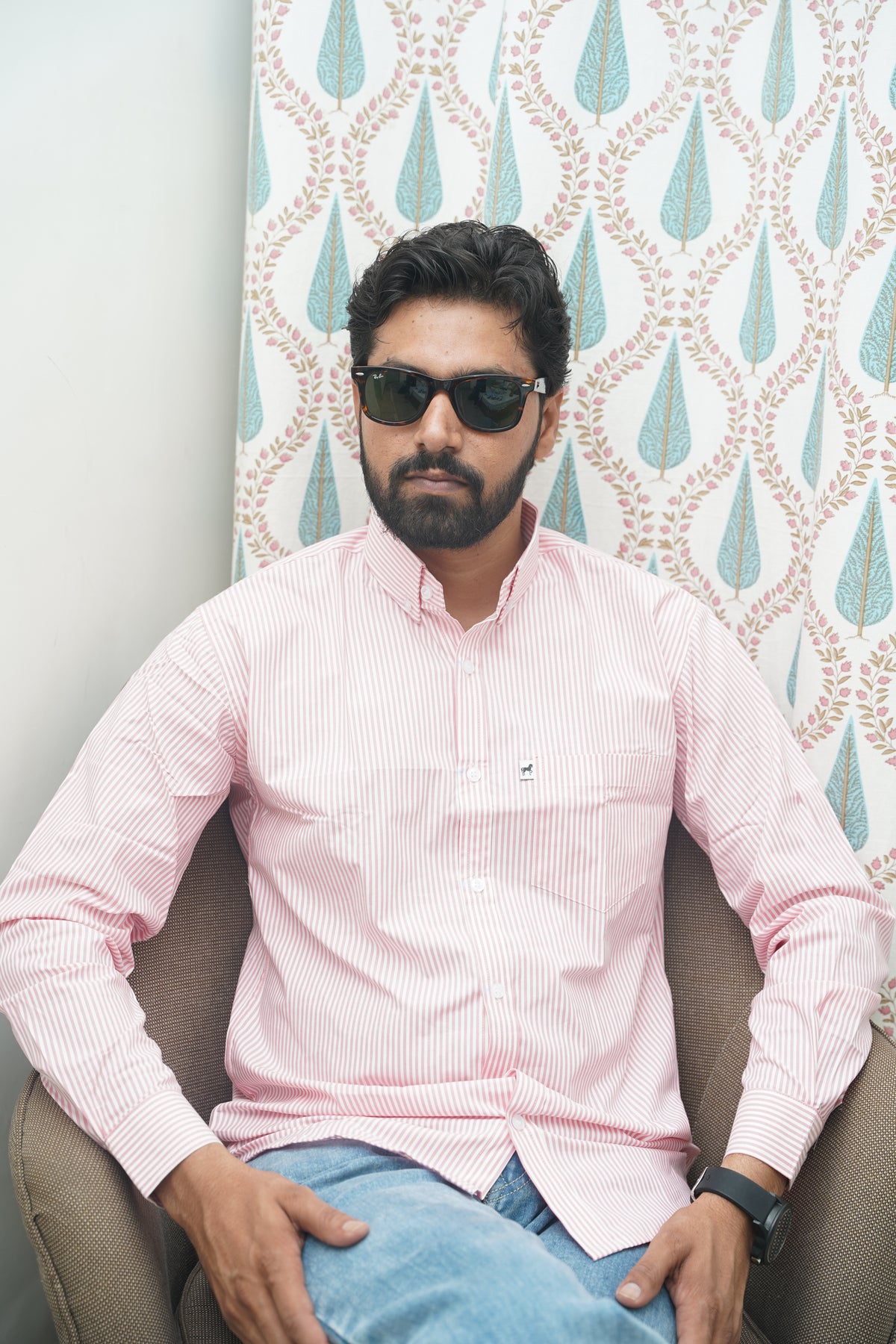White Pink Stripe Shirt