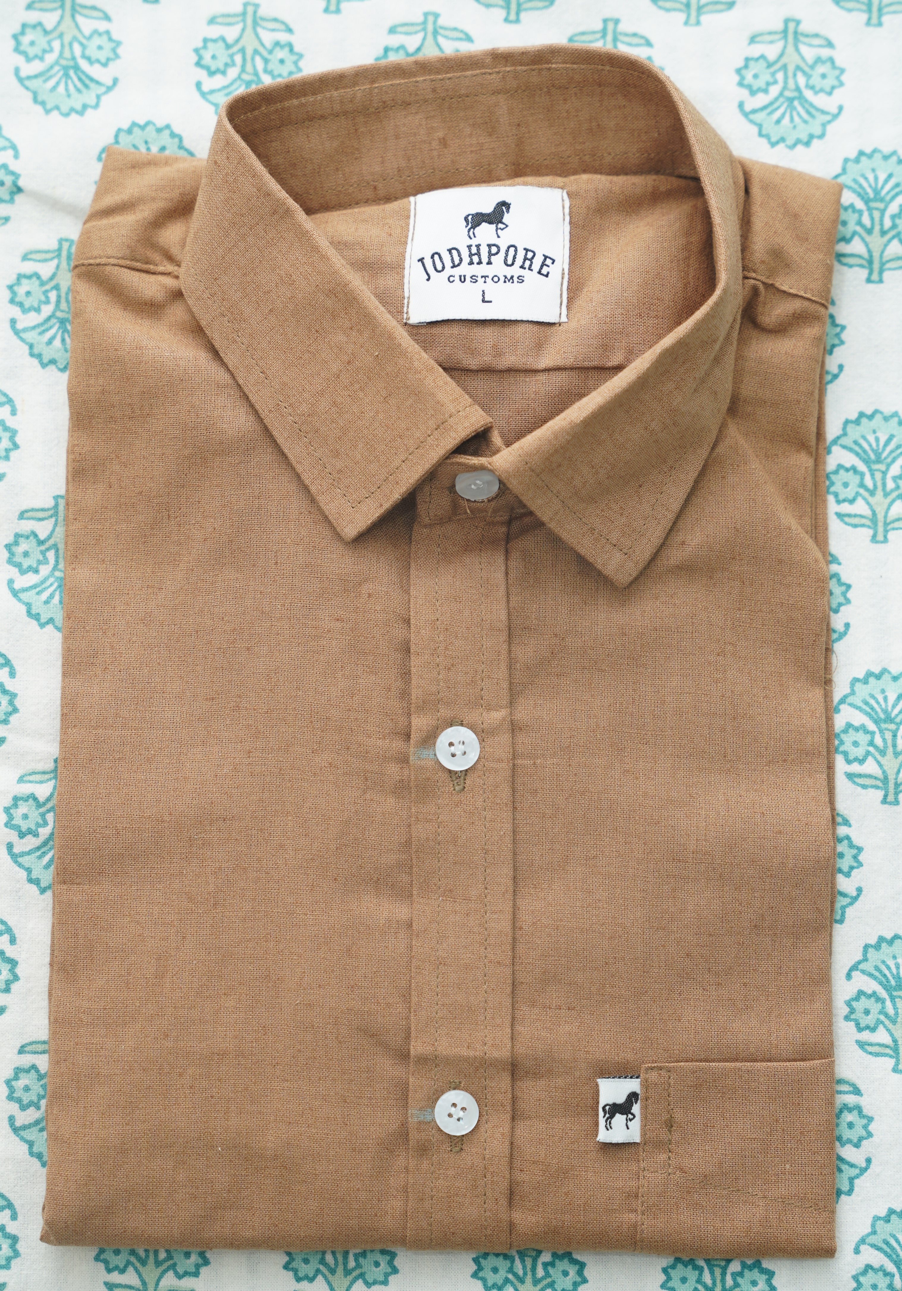 Dark Brown Plain Cotton Shirt